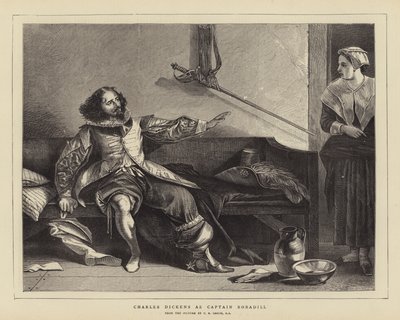 Charles Dickens als Kapitein Bobadill door Charles Robert Leslie